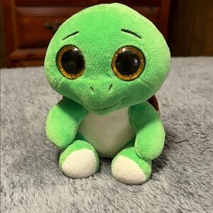 TY Beanie Boos Turbo the Turtle Adorable Green Glitter Eyes Plush Toy 6 inch